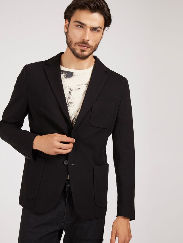 Guess slim fit blazer svart svart menn F0LJ801503