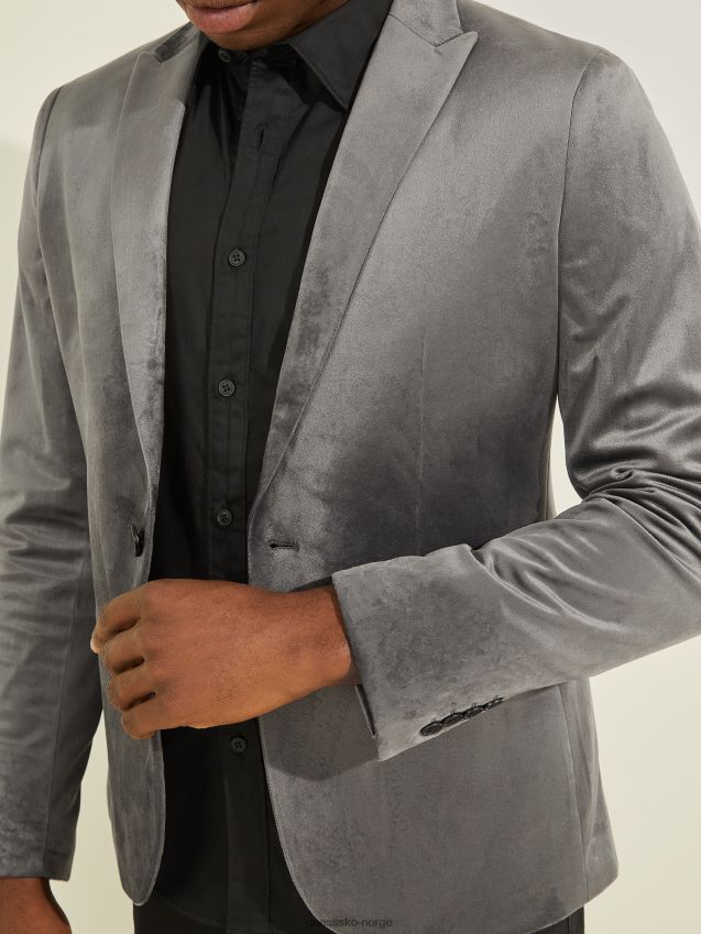 Guess stone isle fulham fløyelsblazer steinøy menn F0LJ8010550