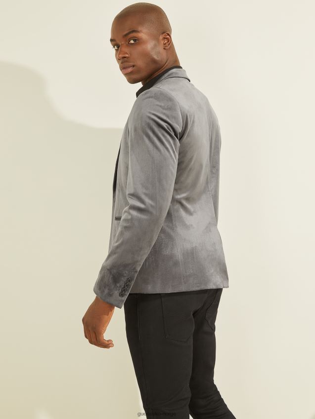 Guess stone isle fulham fløyelsblazer steinøy menn F0LJ8010550