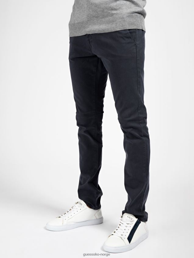 Guess all over print skinny fit bukse blå multi blå multi menn F0LJ801398