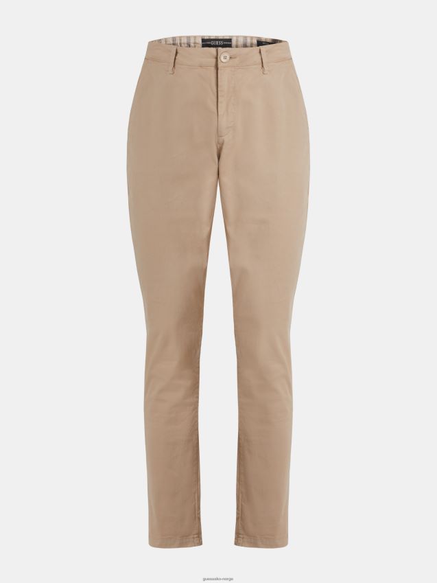 Guess beige bukse med normal passform beige menn F0LJ801545