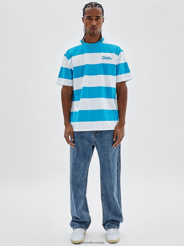 Guess blå denimbukse med avslappet passform blå menn F0LJ80548