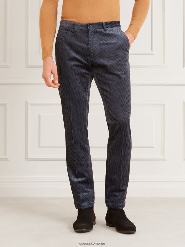 Guess blå marciano cordfløyelbukse blå menn F0LJ801441