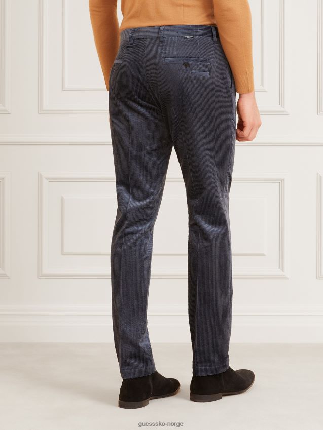 Guess blå marciano cordfløyelbukse blå menn F0LJ801441