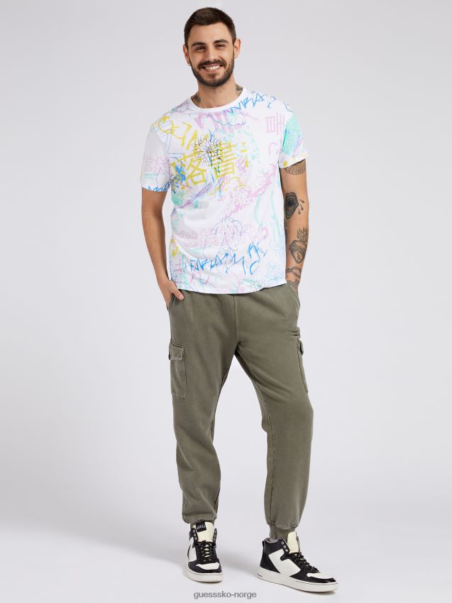 Guess grønn fleece bukse med slim fit grønn menn F0LJ801147