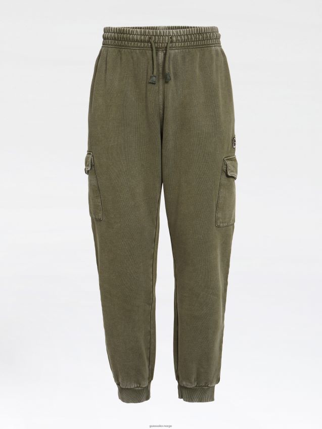 Guess grønn fleece bukse med slim fit grønn menn F0LJ801147