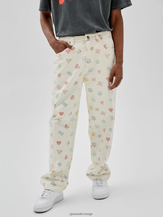 Guess hvit cargo denimbukse hvit menn F0LJ80532