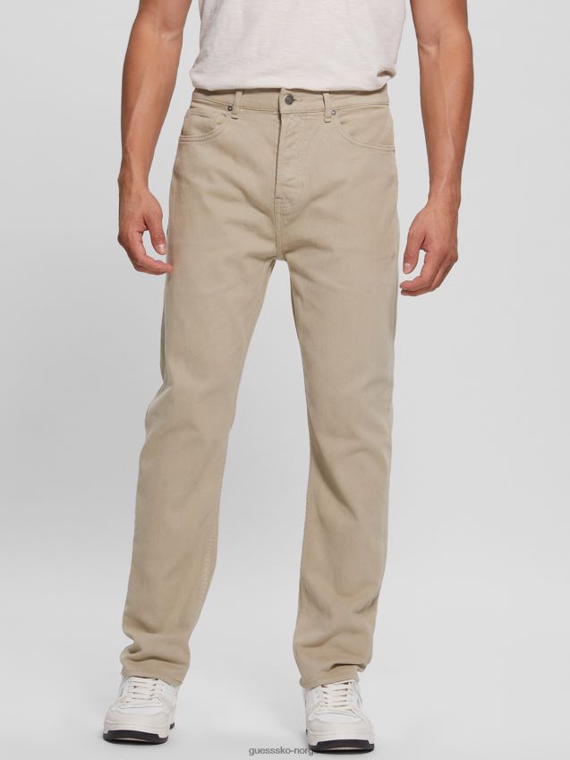 Guess øko james slim vevde bukser pasadena stone pasadena stein menn F0LJ8010344