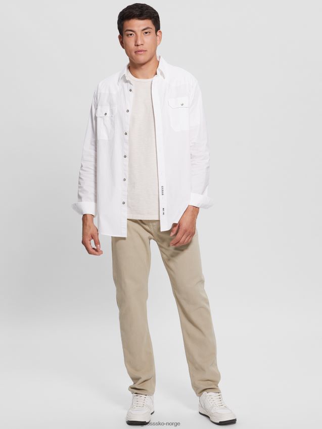 Guess øko james slim vevde bukser pasadena stone pasadena stein menn F0LJ8010344