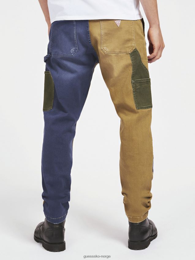 Guess kontraststoff regular fit bukse multi beige multi beige menn F0LJ801346