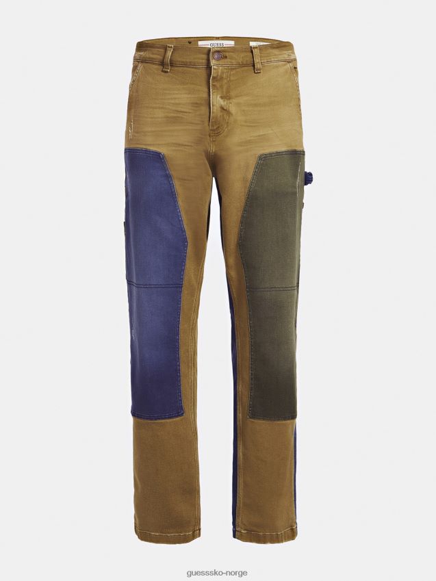 Guess kontraststoff regular fit bukse multi beige multi beige menn F0LJ801346