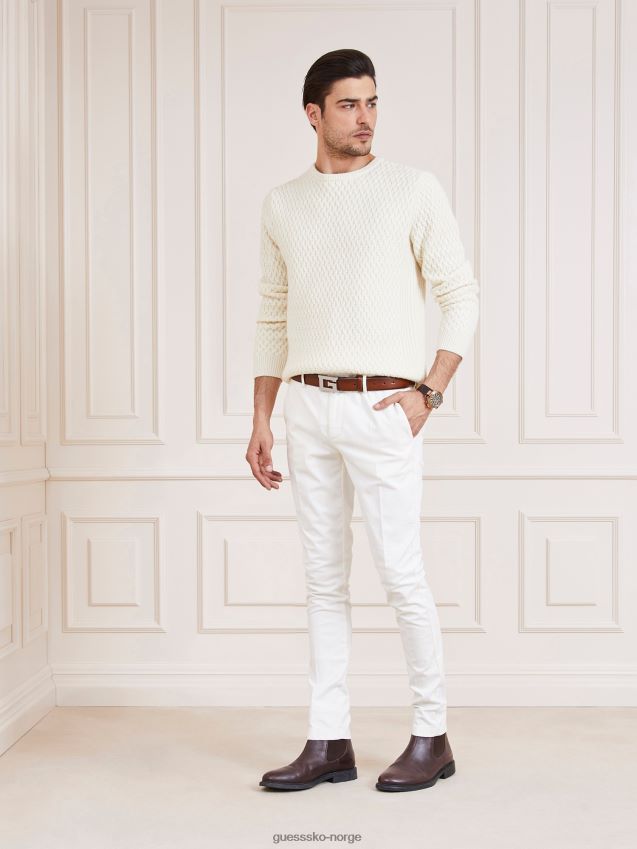 Guess marciano bukse med normal passform hvit hvit menn F0LJ80107