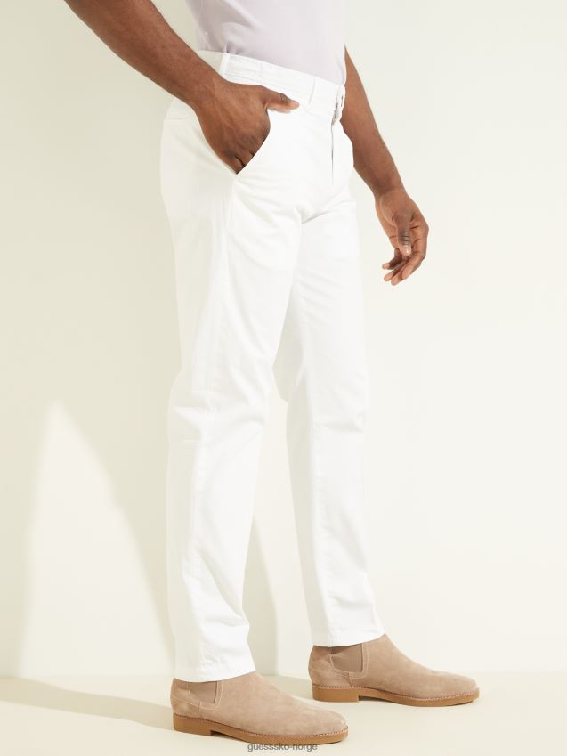 Guess salt hvit øko ny original chinobukse salt hvit menn F0LJ8010710