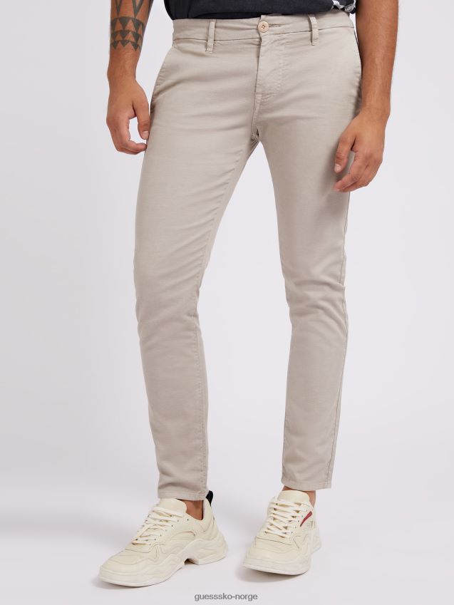 Guess skinny fit bukse beige beige menn F0LJ80417