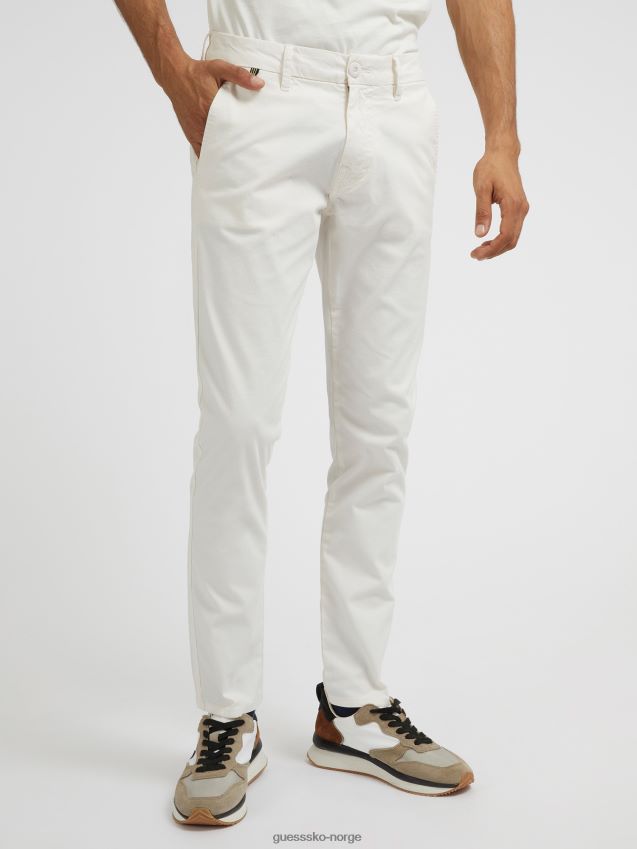 Guess skinny fit chinobukse hvit hvit menn F0LJ80842