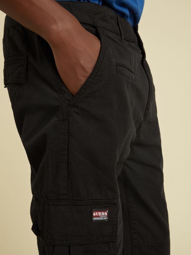 Guess slank bukse med cargo-stil lommer svart svart menn F0LJ801106