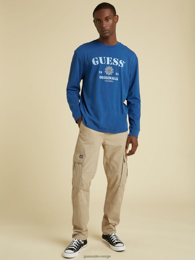 Guess slank bukse med kremlommer i cargo-stil krem menn F0LJ801112