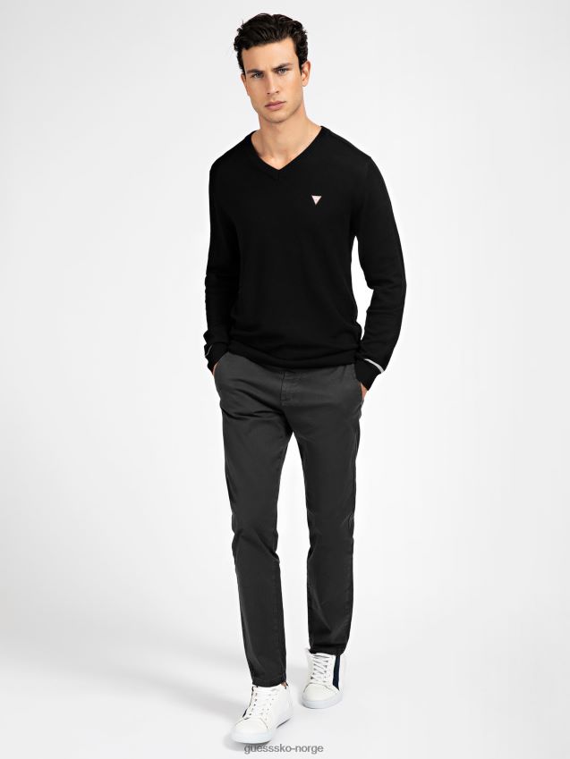 Guess slim fit bukse svart multi svart multi menn F0LJ801389