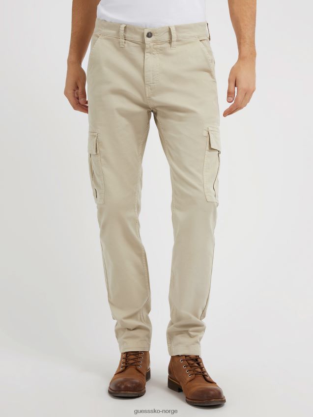 Guess slim fit cargobukse beige beige menn F0LJ80661