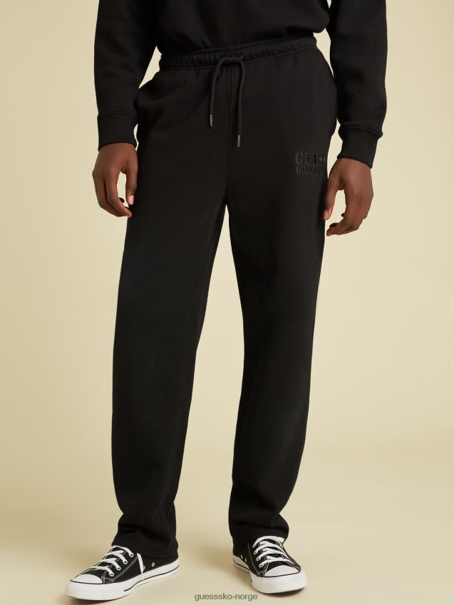 Guess svart joggebukse med logo svart menn F0LJ801066