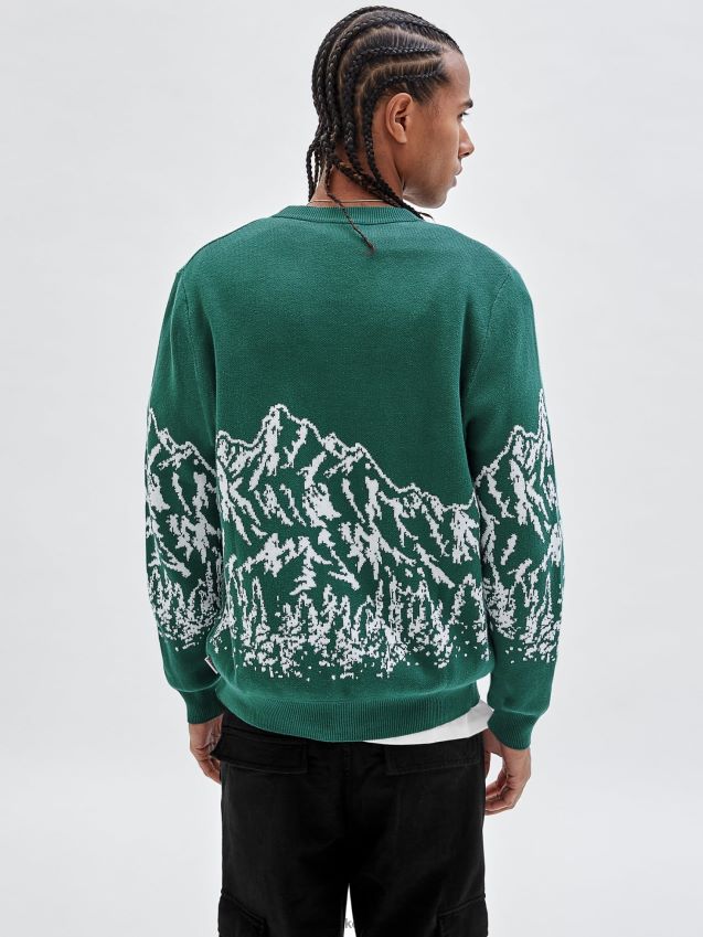 Guess fjellmotiv jacquard cardigan grønn grønn menn F0LJ80843