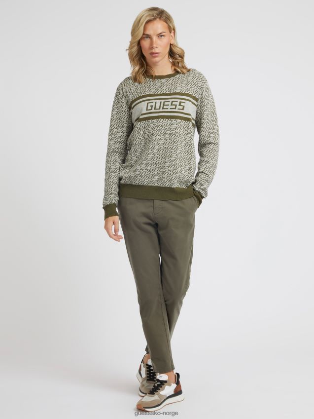 Guess all over logo genser grønn grønn menn F0LJ80302