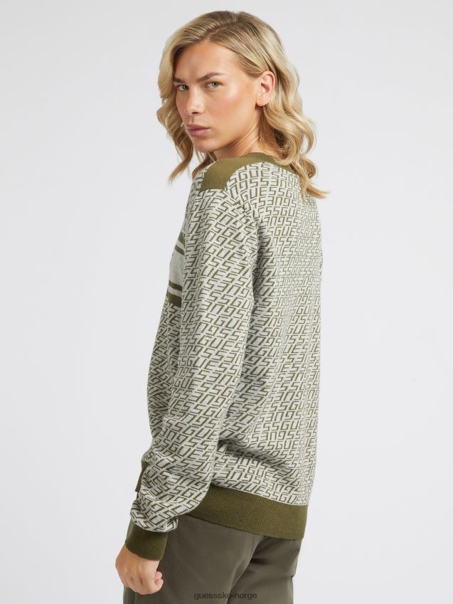 Guess all over logo genser grønn grønn menn F0LJ80302