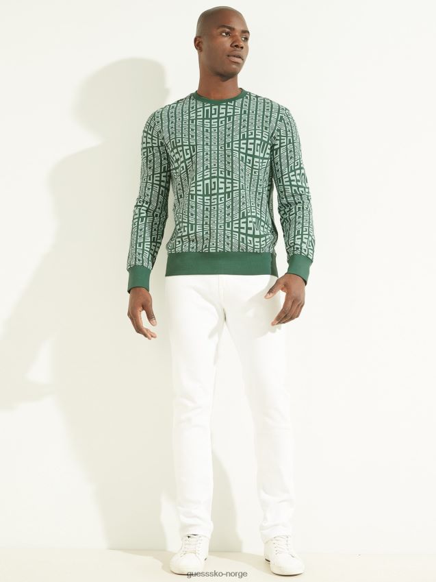 Guess all over print sweatshirt grønn multi grønn multi menn F0LJ8077