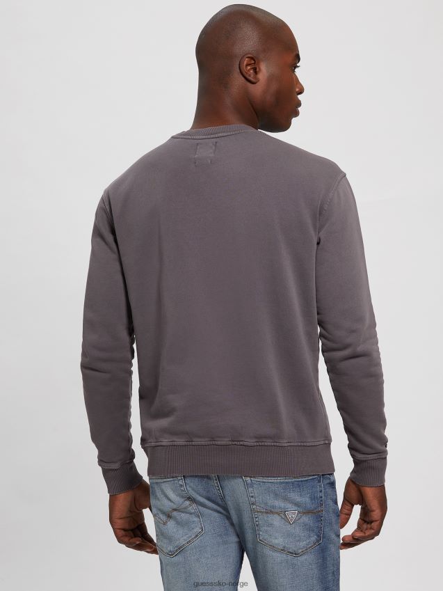 Guess becket fleece sweatshirt med rund hals ulveskinn ulveskinn menn F0LJ8010431