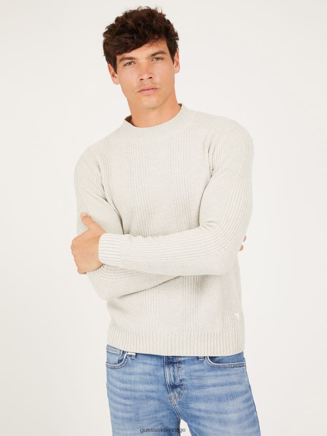 Guess beige genser med rund hals beige menn F0LJ801358