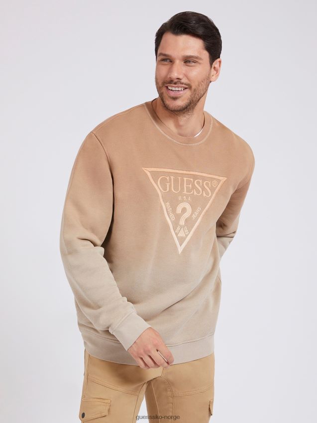 Guess beige genser med trekantlogo beige menn F0LJ80536