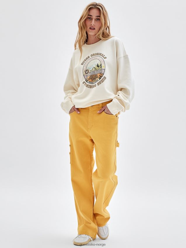 Guess beige genser med trykk foran beige menn F0LJ80768