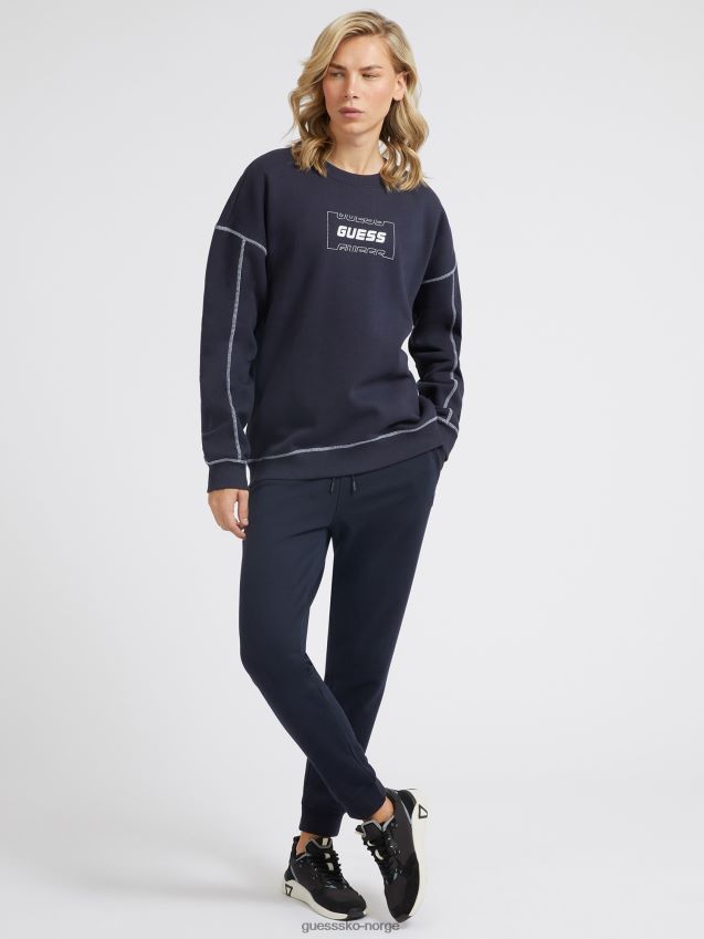 Guess blå front logo sweatshirt ny trend blå menn F0LJ80423