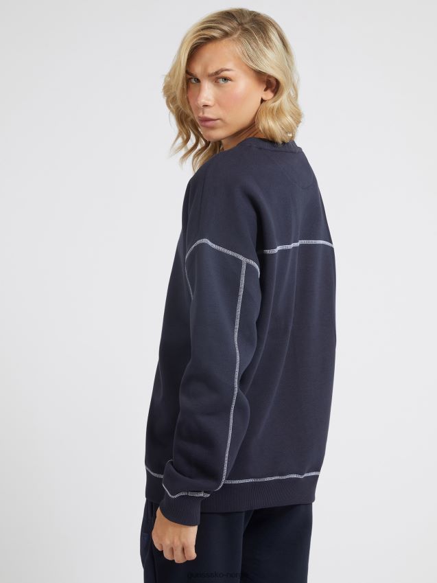 Guess blå front logo sweatshirt ny trend blå menn F0LJ80423