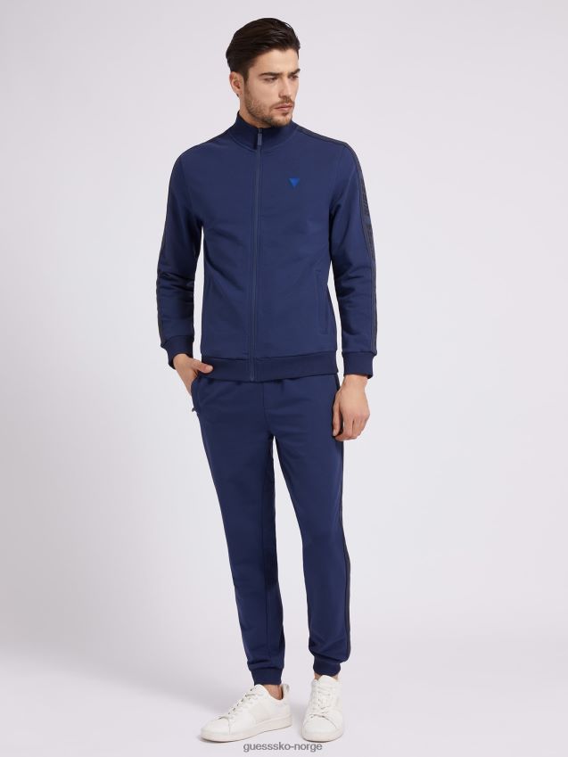 Guess blå genser med hel glidelås blå menn F0LJ80814