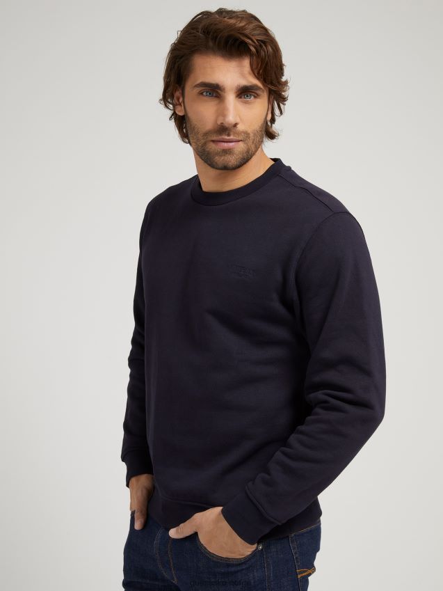 Guess blå genser med logo foran blå menn F0LJ8019