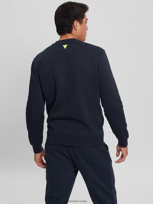 Guess blå genser med logo foran blå menn F0LJ80933