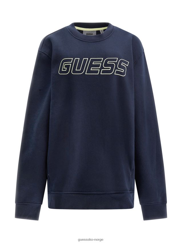 Guess blå genser med logo foran blå menn F0LJ80933