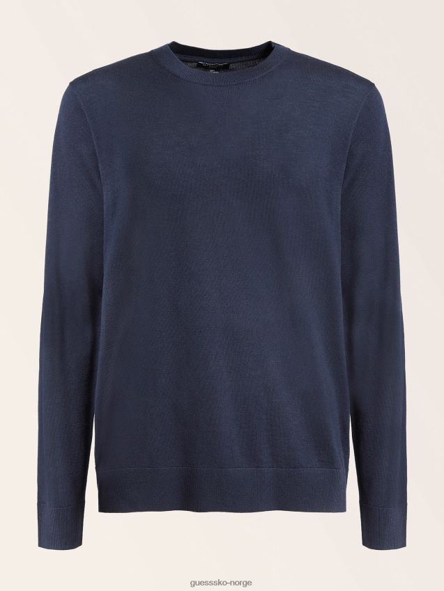 Guess blå marciano ullgenser med rund hals blå menn F0LJ801564