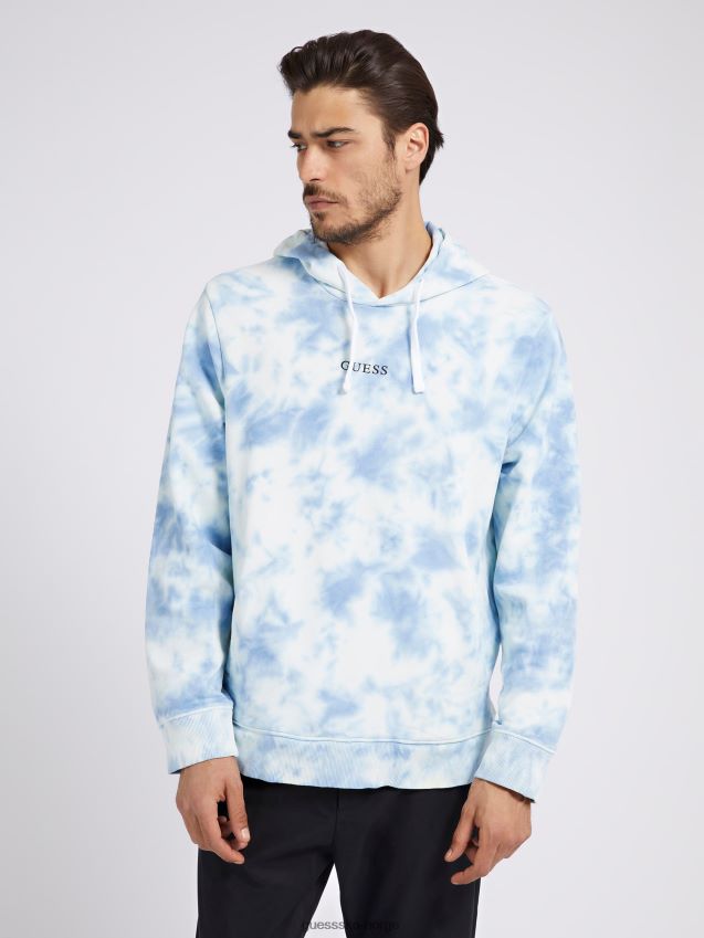 Guess blå multi tie-dye genser blå multi menn F0LJ80334