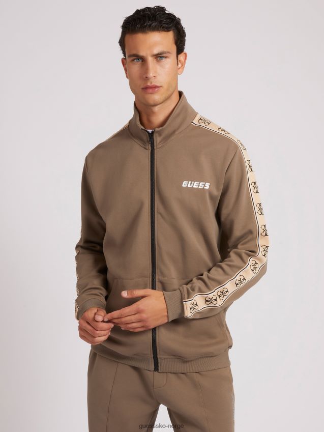 Guess brun genser med hel glidelås brun menn F0LJ80564