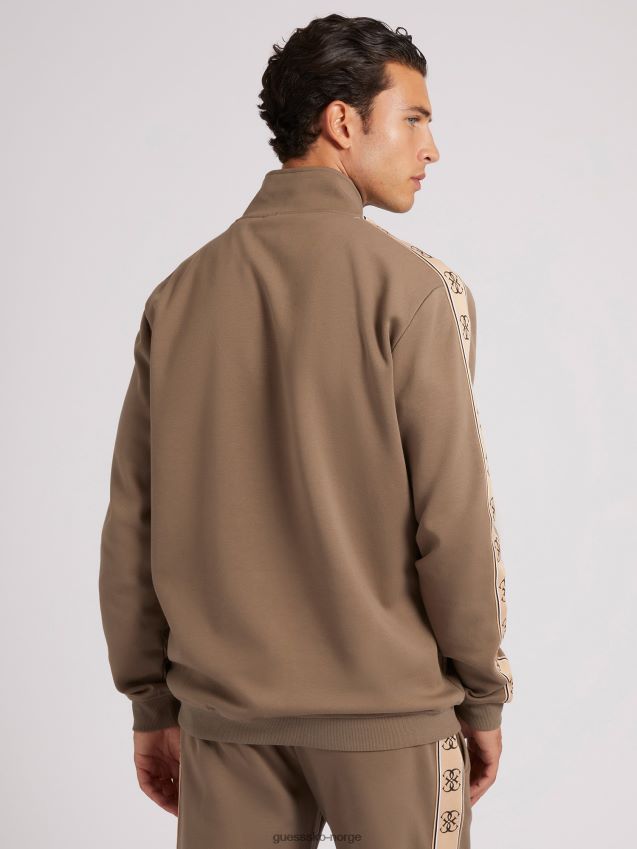 Guess brun genser med hel glidelås brun menn F0LJ80564