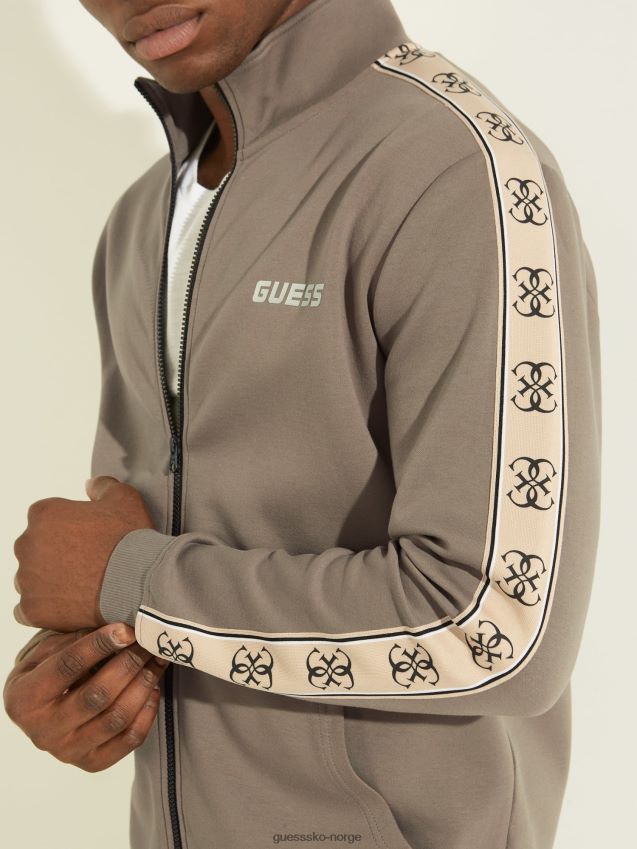 Guess brun genser med hel glidelås brun menn F0LJ80564