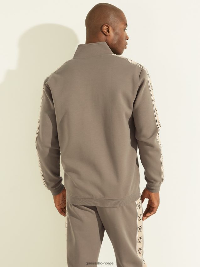 Guess brun genser med hel glidelås brun menn F0LJ80564