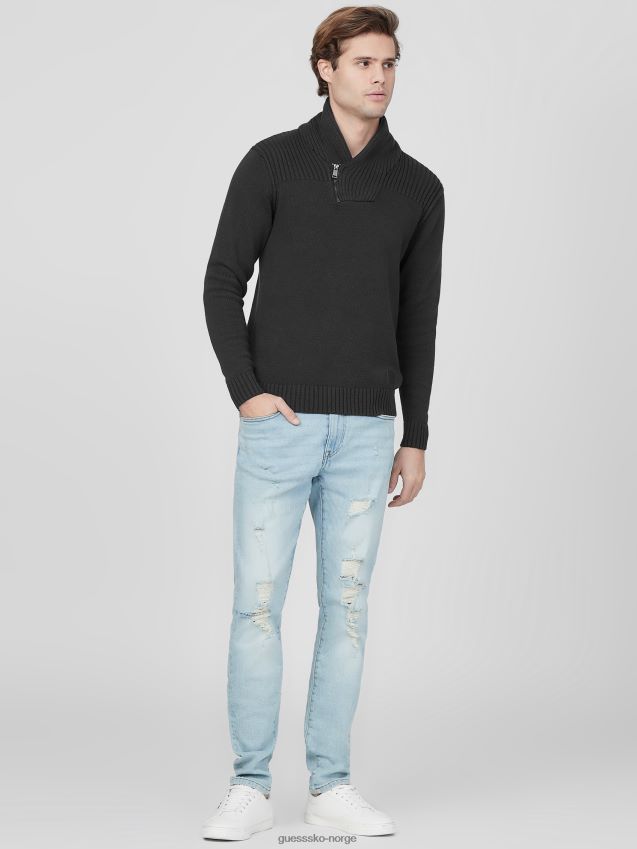 Guess caly sjal genser mørk kull lyng mørk kulllyng menn F0LJ808451