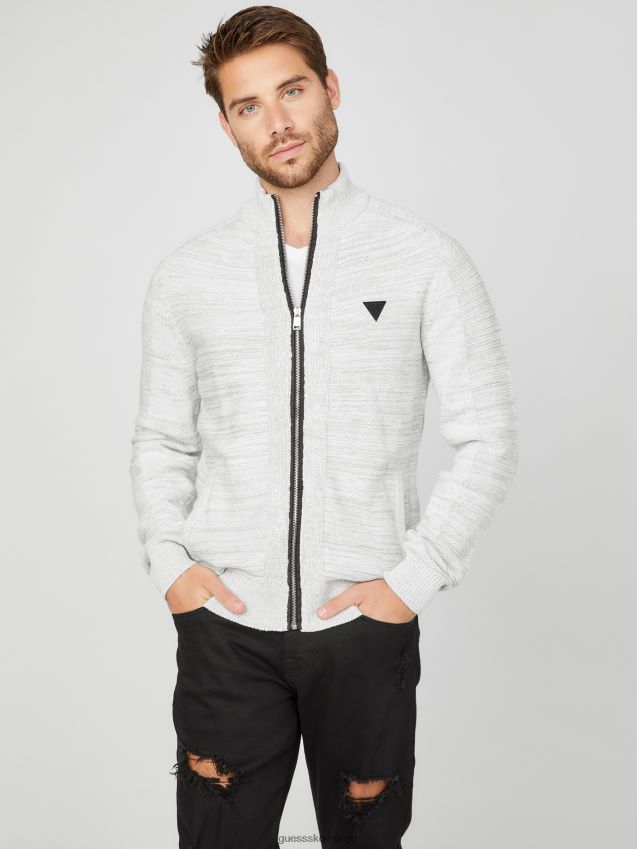 Guess chet marled mock neck genser ren hvit Ren hvit menn F0LJ807963