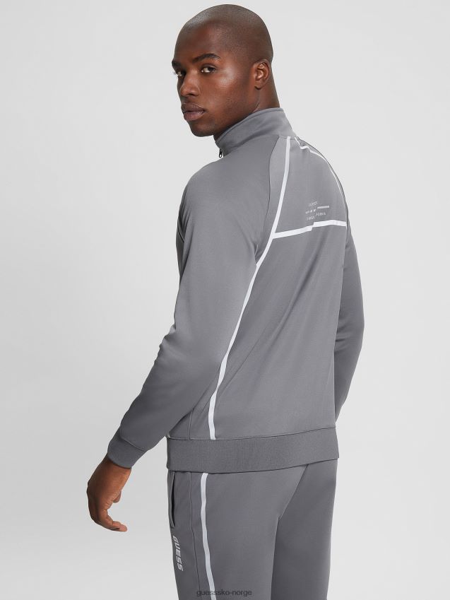 Guess eco beamount glidelås sweatshirt grå stål grått stål menn F0LJ8010408