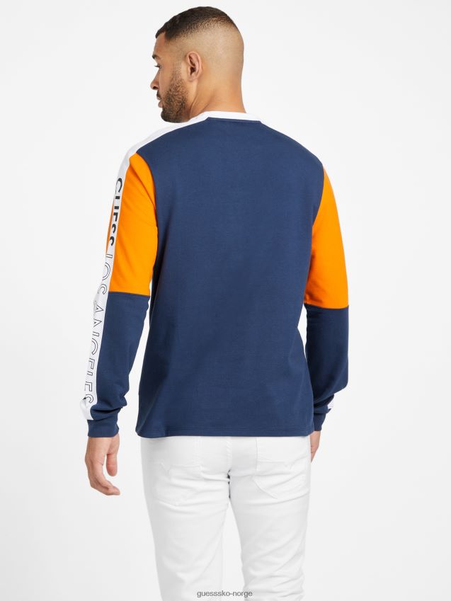 Guess eco kane colour-block sweatshirt silkeblå multi silkeblå multi menn F0LJ808095