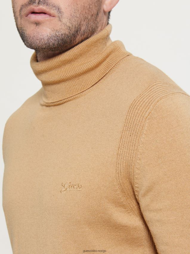 Guess eco percival turtleneck genser iset latte is latte menn F0LJ8010479