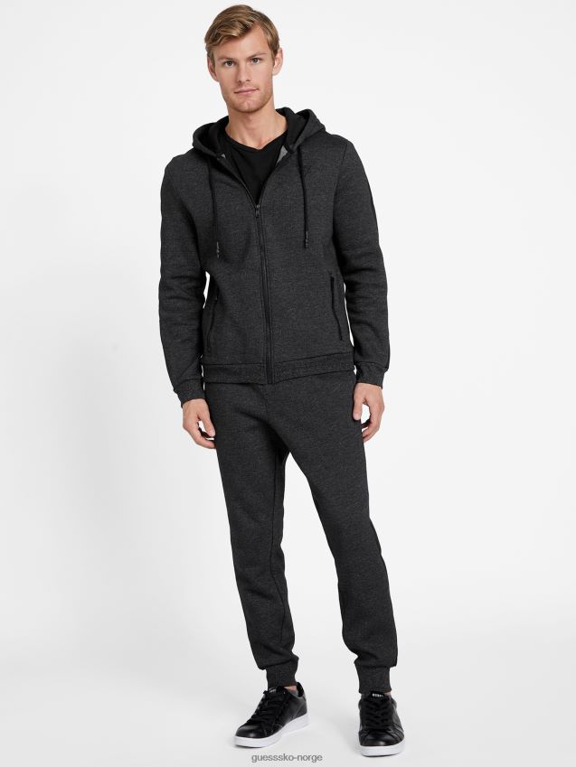 Guess edel hettegenser med full glidelås, kulsort kulsvart menn F0LJ807999